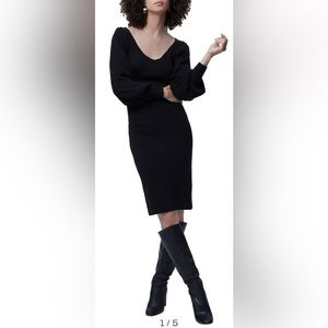 French Connection Joss Knits Long Sleeve Black Dress Size XS (0) NWT